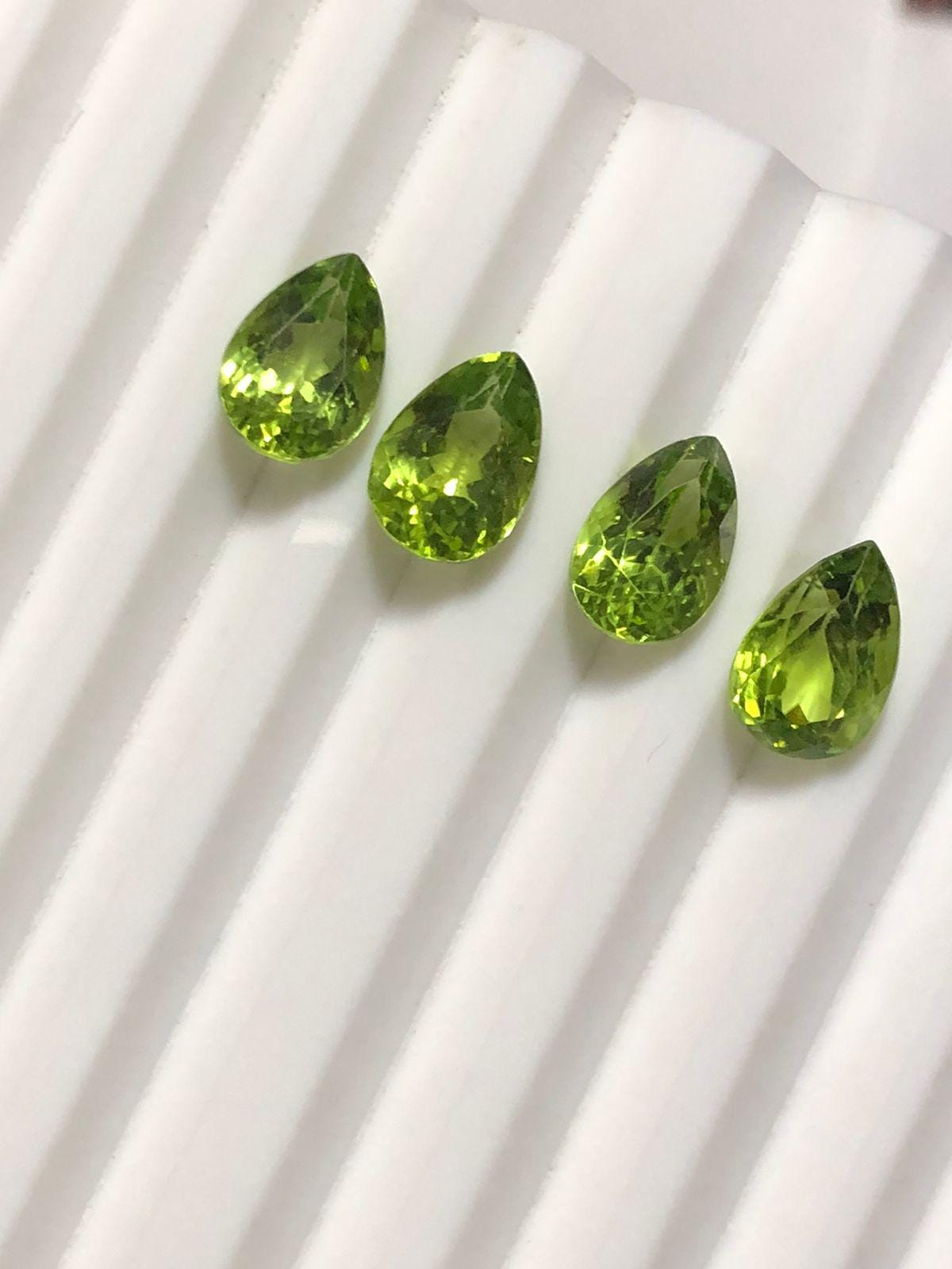 8.40 Carat Natural Peridot Pear Cut Set | Supat Valley Peridots | Loose Green Gemstones