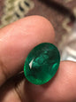 6.87 Carat Natural Zambian Emerald Oval Loose Green Gemstone