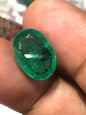 6.15 Carat Natural Emerald Oval Loose Green Gemstone for Fine Jewelry | Zambian Origin