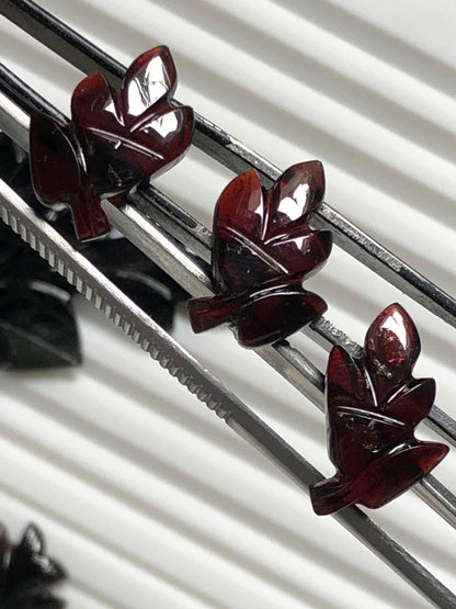 Natural 18.65ct Leaf Carved Purple Tourmaline Set  Handcrafted Gemstone Carvings for Jewelry Making, Collectors Gem, Healing Crystal