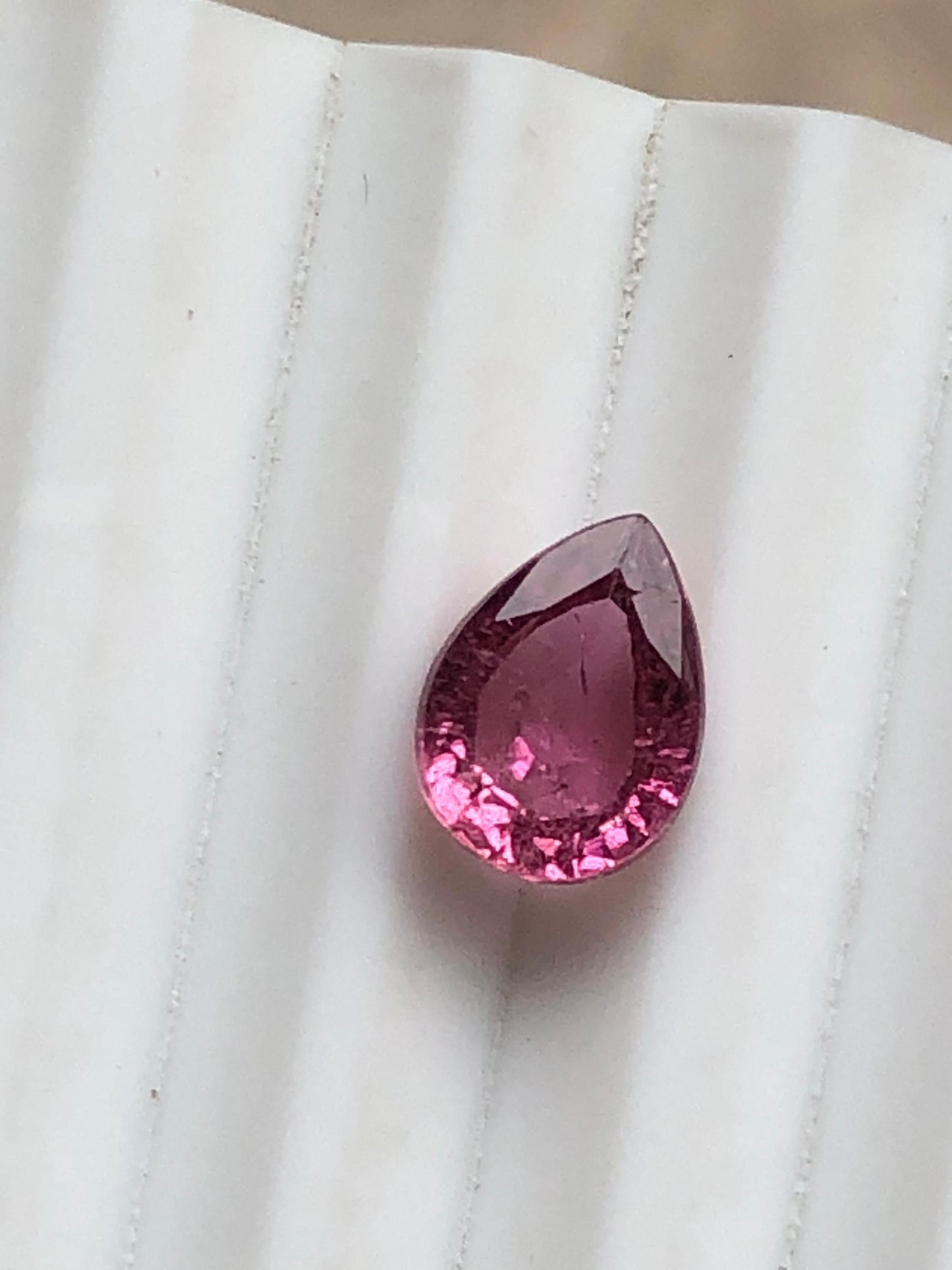 1.64 Carat Pear Cut Pink Tourmaline Gemstone: Natural Stone for Jewelry