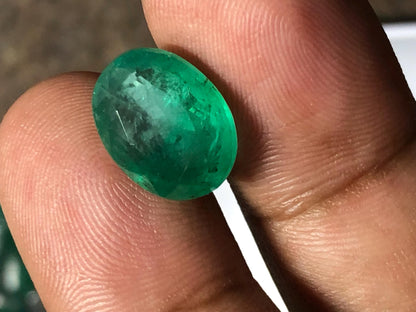 5.74 Carat Zambian Emerald: Oval Green Gemstone