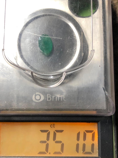 Faceted Emerald 3.510 Carat | Oval Cut Loose Gemstone for Jewelry | Natural Green Stone