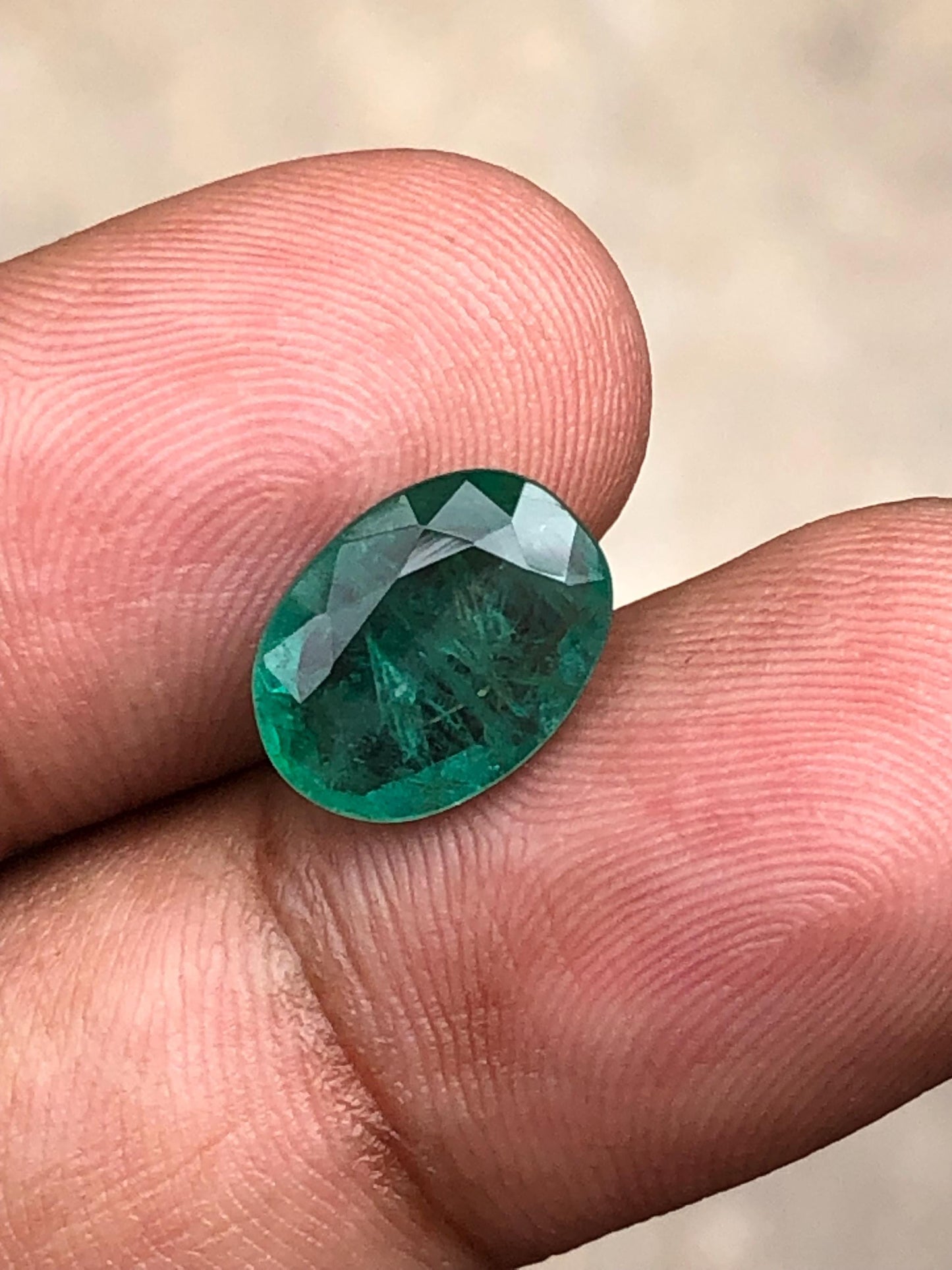 3.205 Carat Natural Emerald Oval Loose Green Gemstone for Fine Jewelry | Zambian Origin