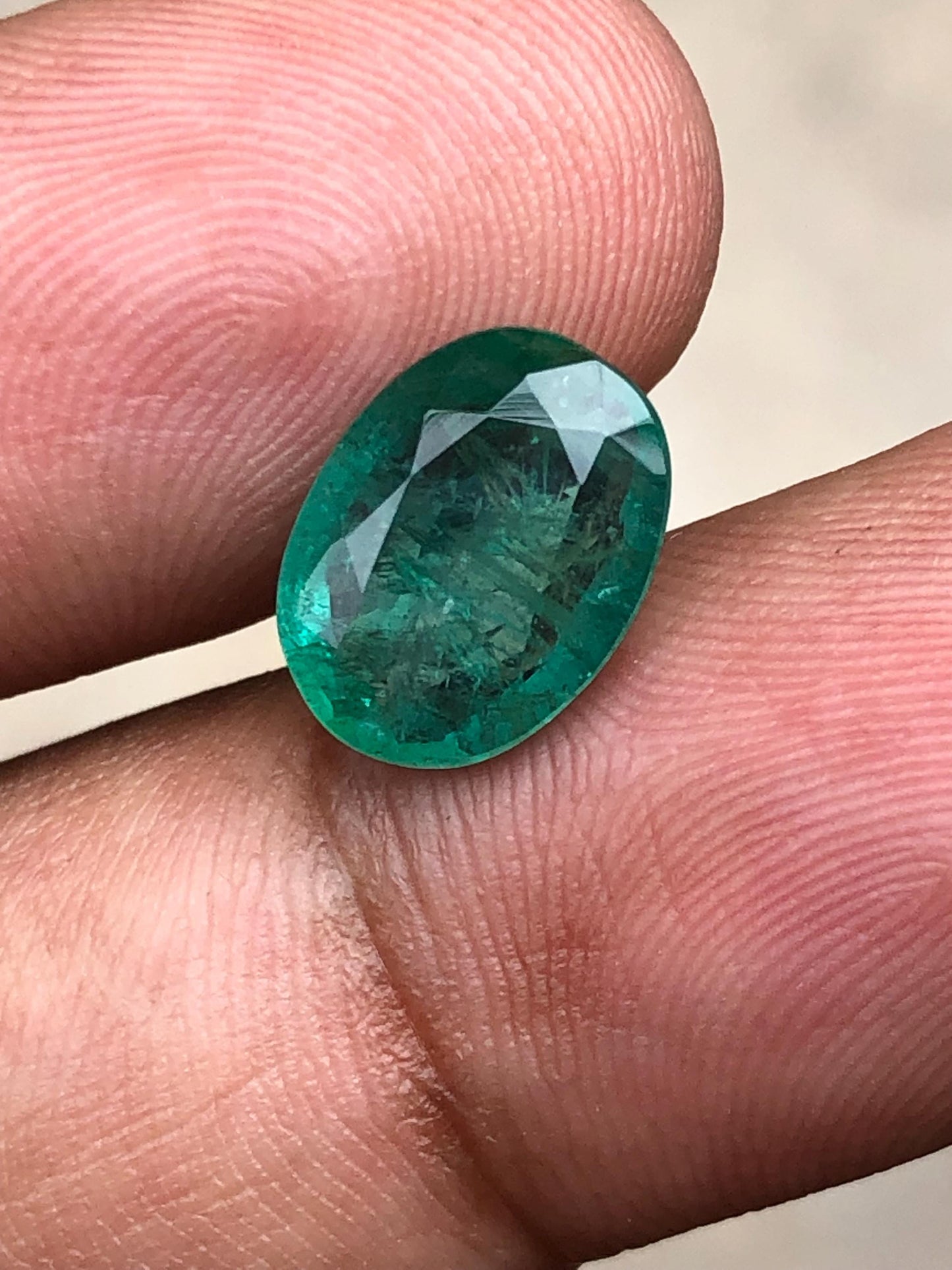 3.205 Carat Natural Emerald Oval Loose Green Gemstone for Fine Jewelry | Zambian Origin