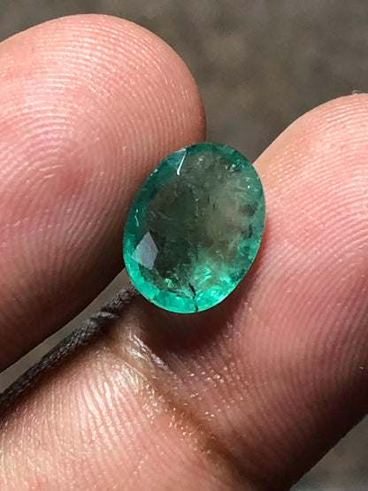 3.110 Carat Natural Emerald Oval Loose Green Gemstone for Fine Jewelry | Zambian Origin