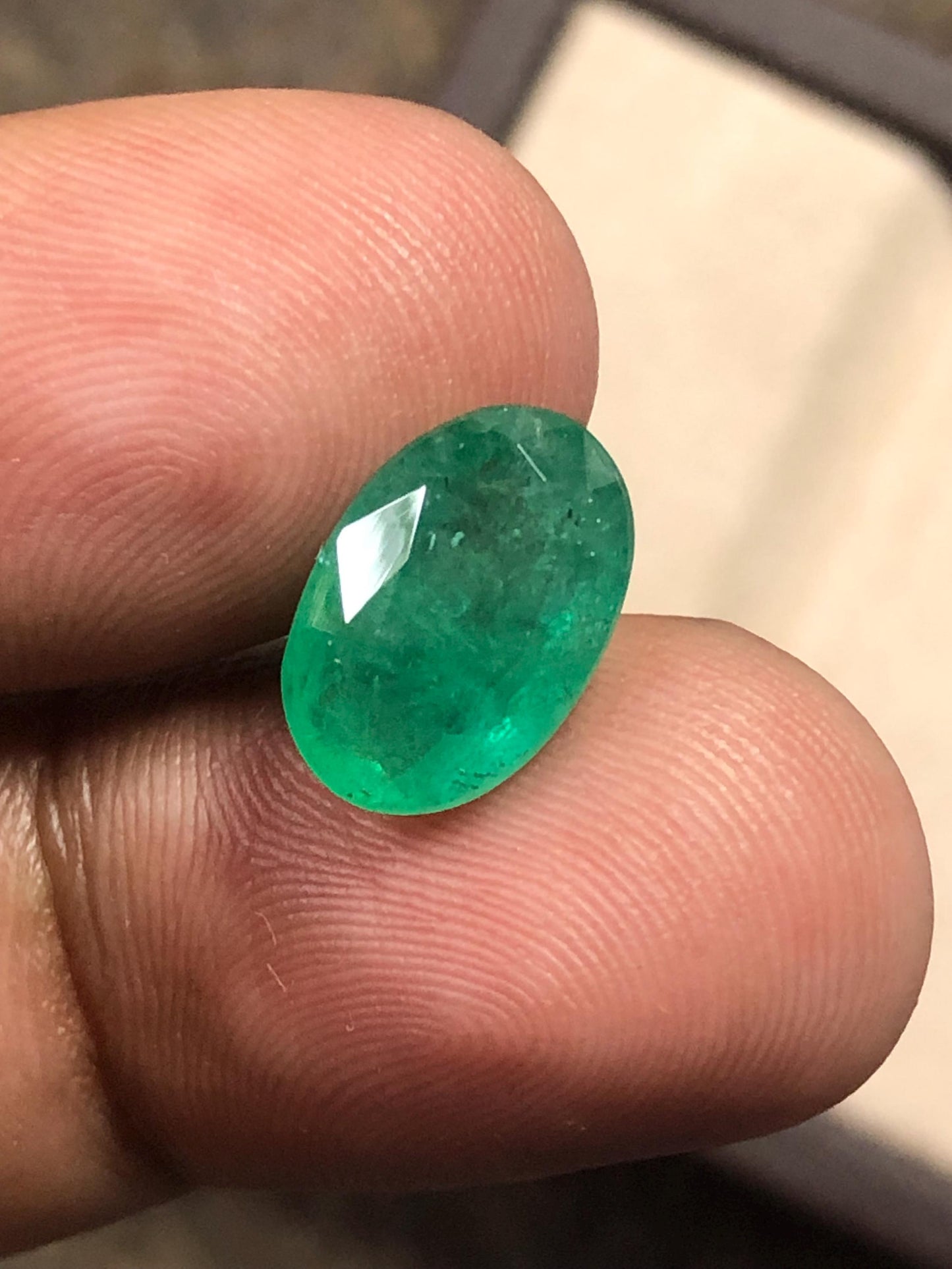 3.99 Carat Natural Emerald Oval Loose Green Gemstone for Fine Jewelry | Zambian Origin