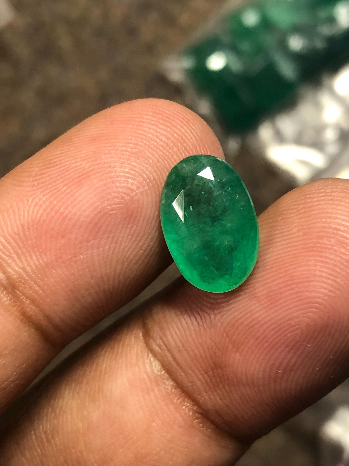 3.99 Carat Natural Emerald Oval Loose Green Gemstone for Fine Jewelry | Zambian Origin