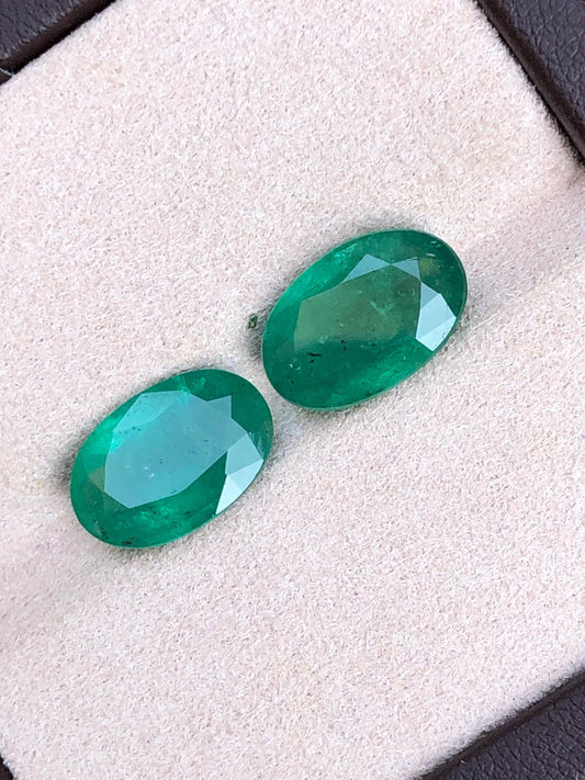 Natural Zambian Emerald Pair | 9.37 carat | 6.9x4.6mm
