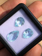 Pear Cut Aquamarine Gemstone Set • 7.605 Carat Light Blue Trio