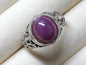 Natural Ruby Cabochon Ring in 925 Sterling Silver – Handmade Vintage-Style Statement Ring
