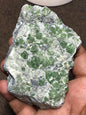 Natural Demantoid Garnet • Raw Green Crystal Cluster in Matrix