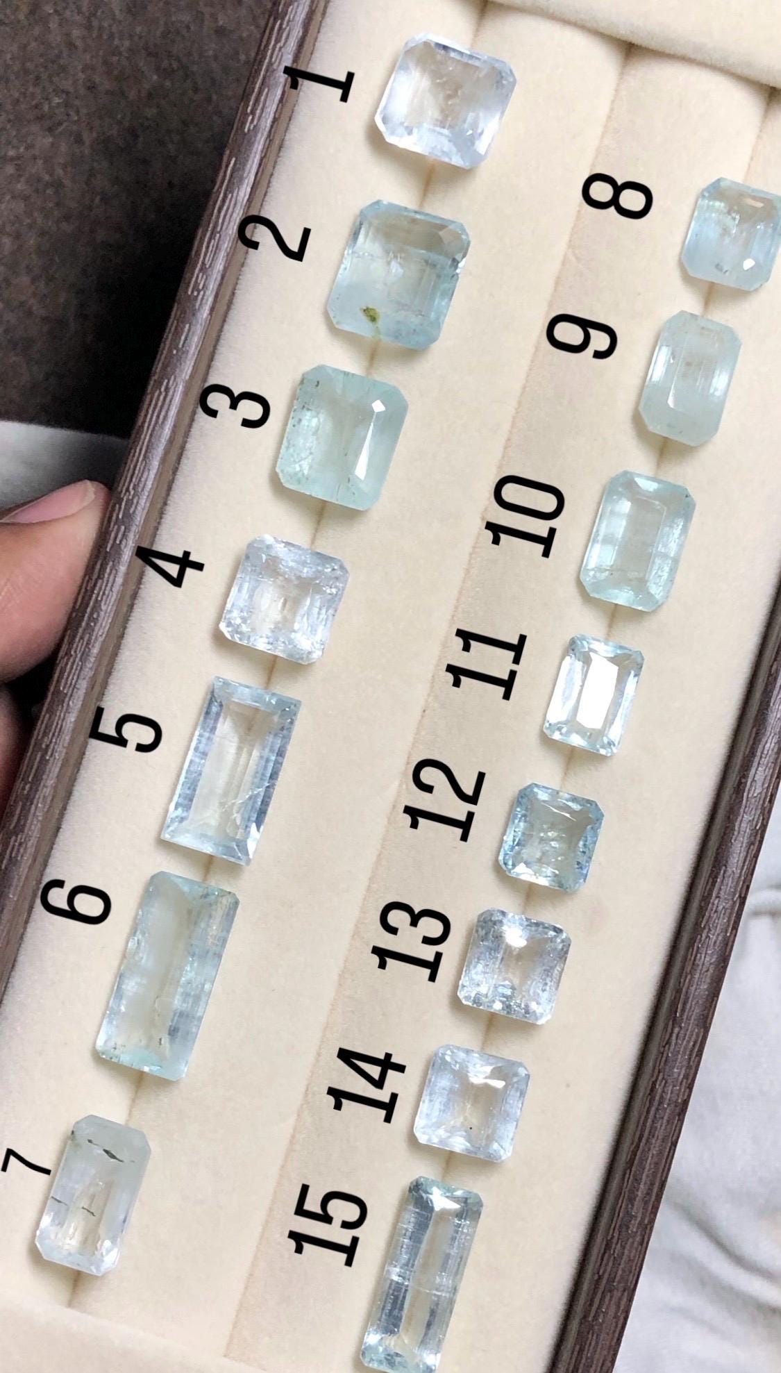 Large Emerald Cut Aquamarine Gemstone | Light Blue Jewelry Stone