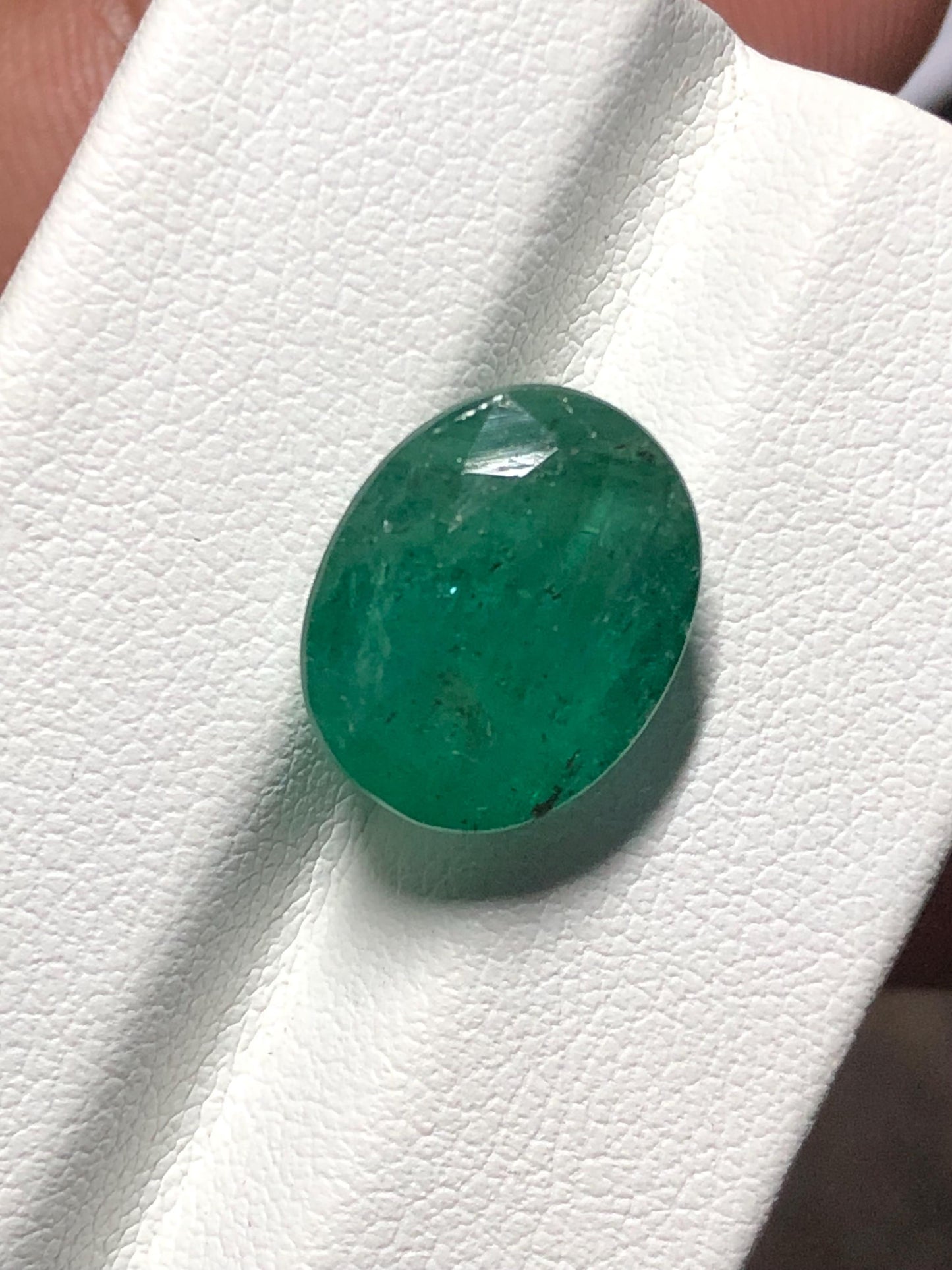 Zambian Emerald • 5.365 Carat Oval Cut Untreated Green Gemstone