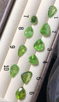 Faceted Pear Peridot Gemstone | Lime Green August Birthstone