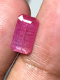 Natural Polished Ruby 2.71 Carat | Step Cut Ruby from Tajikistan | Pink Red Corundum Gemstone | 11.1 x 6.2 mm