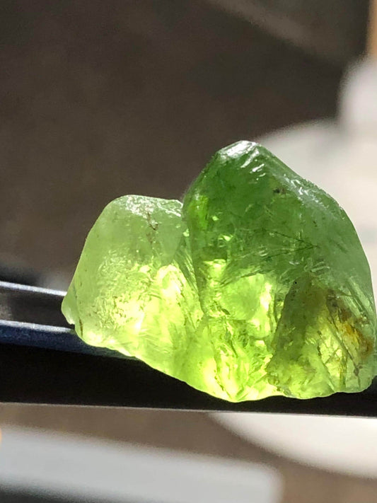 Natural Peridot Rough Crystal 31.55 Ct | Green Olivine Gemstone | Faceting Rough