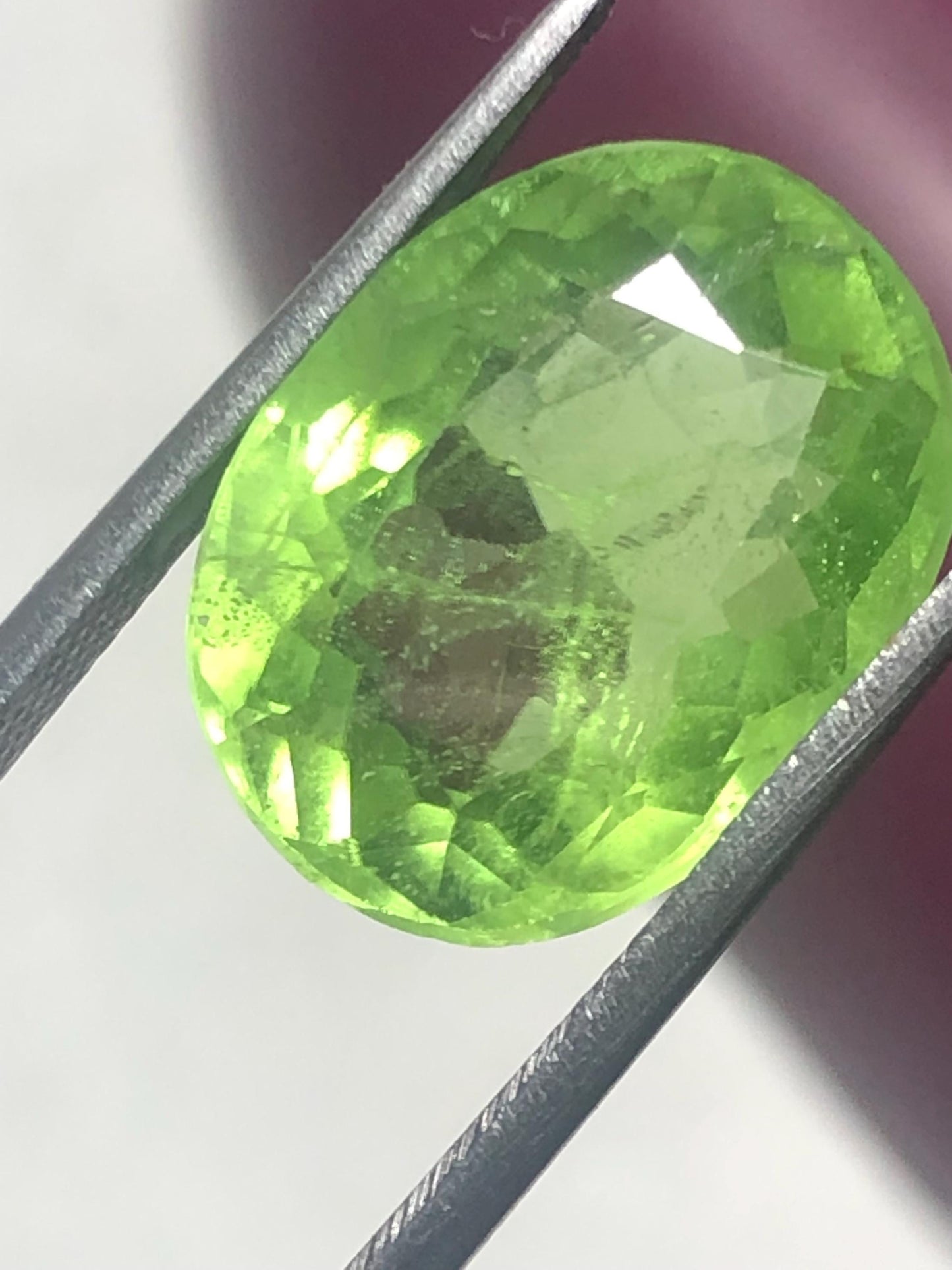12.23 Carat Peridot Gemstone | Faceted Oval Loose Stone