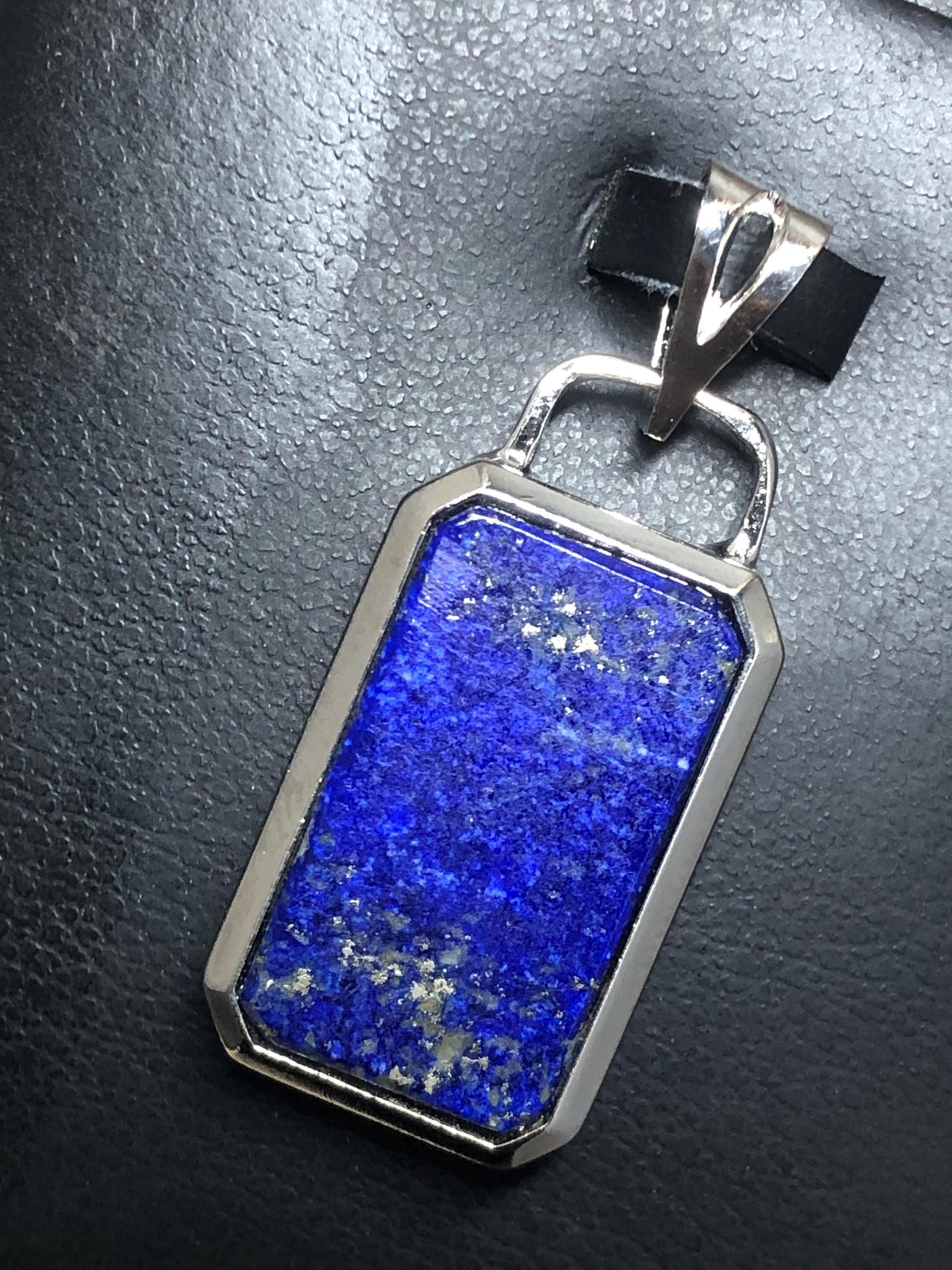 Natural Lapis Lazuli Pendant | 925 Sterling Silver Blue Stone Necklace