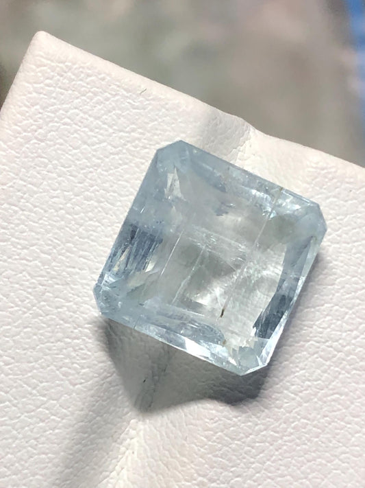 Natural Aquamarine 6.44 Ct | Square Cut | Pakistan Mine | Light Blue Loose Gemstone for Jewelry