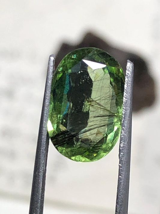 5.635 Ct Rutile Peridot | Oval Cut Green Peridot Gemstone | Supat Mine