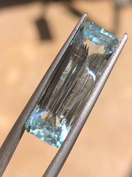 Emerald Cut Aquamarine Gemstone | 10.15 Ct , Loose Stone