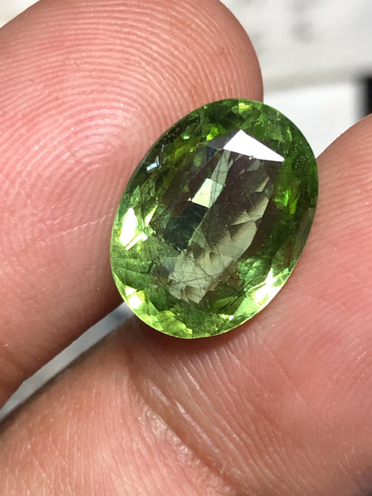 Natural Oval Rutile Peridot Gemstone | 6.525 Carat Pakistan Mine