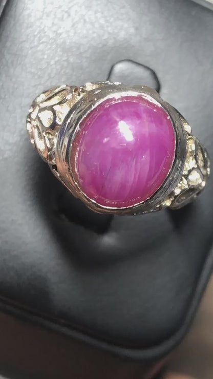 Handmade ruby ring sterling silver design