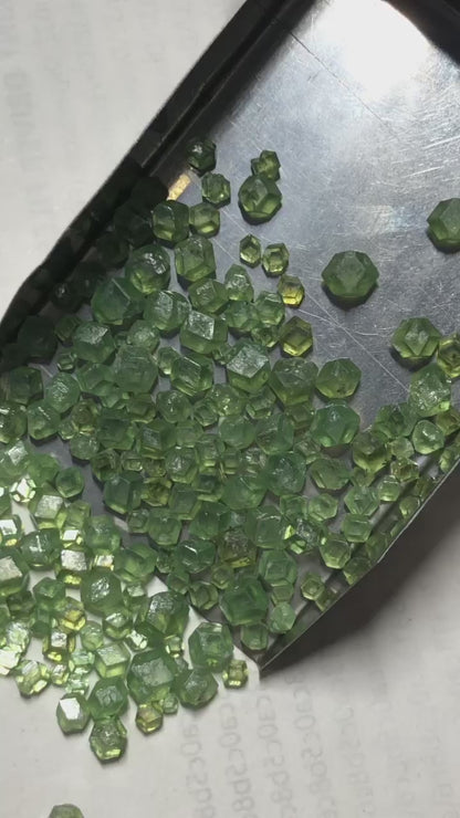 Demantoid Garnet Rough – Raw Green Garnet Hexagonal Crystals for Jewelry Making