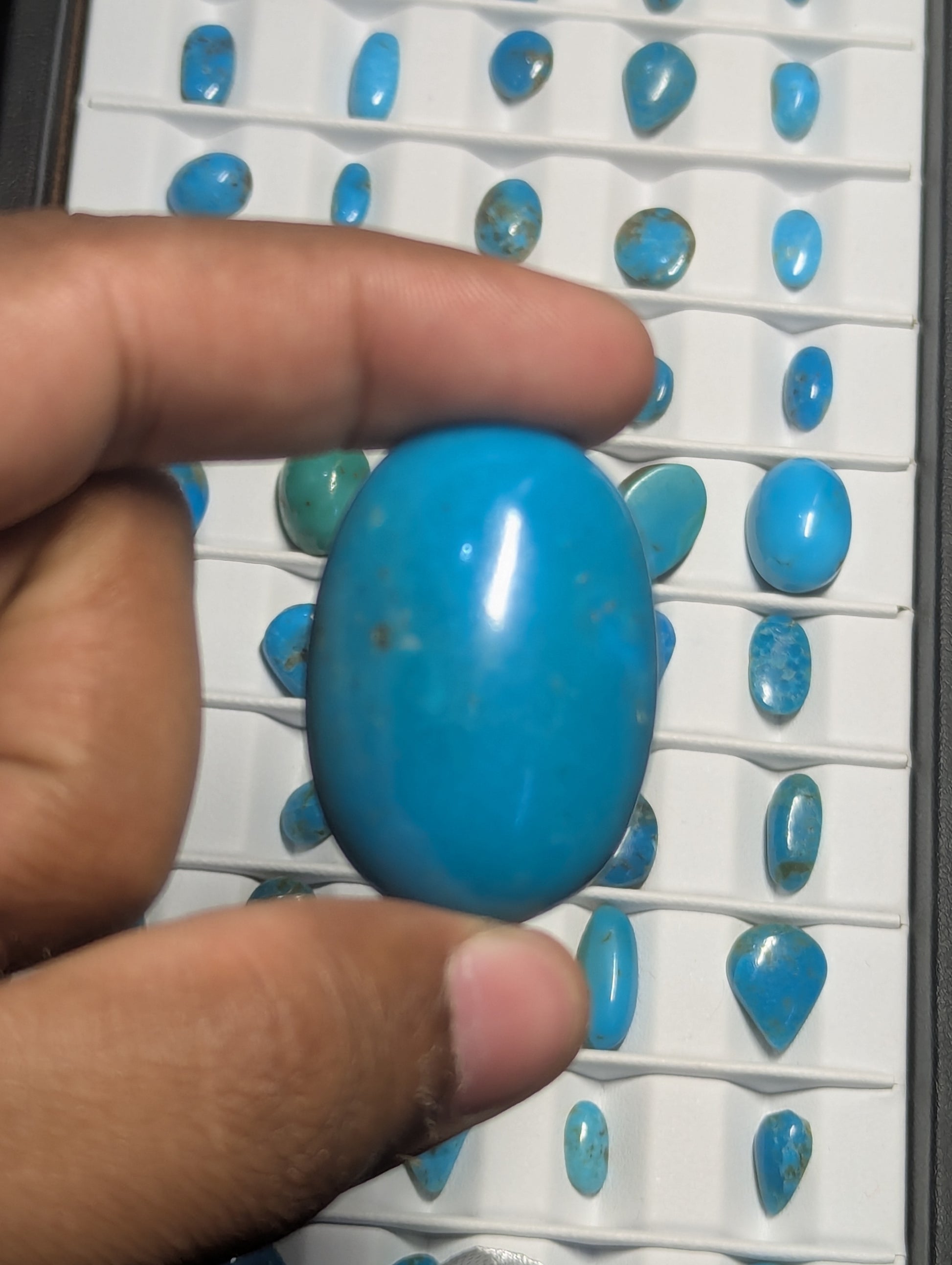 certified feroza gemstone top view
