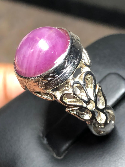 Natural ruby ring in 925 sterling silver