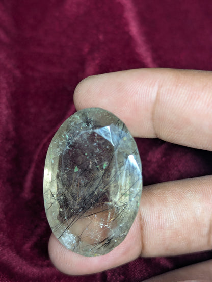 transparent large quartz cabochon