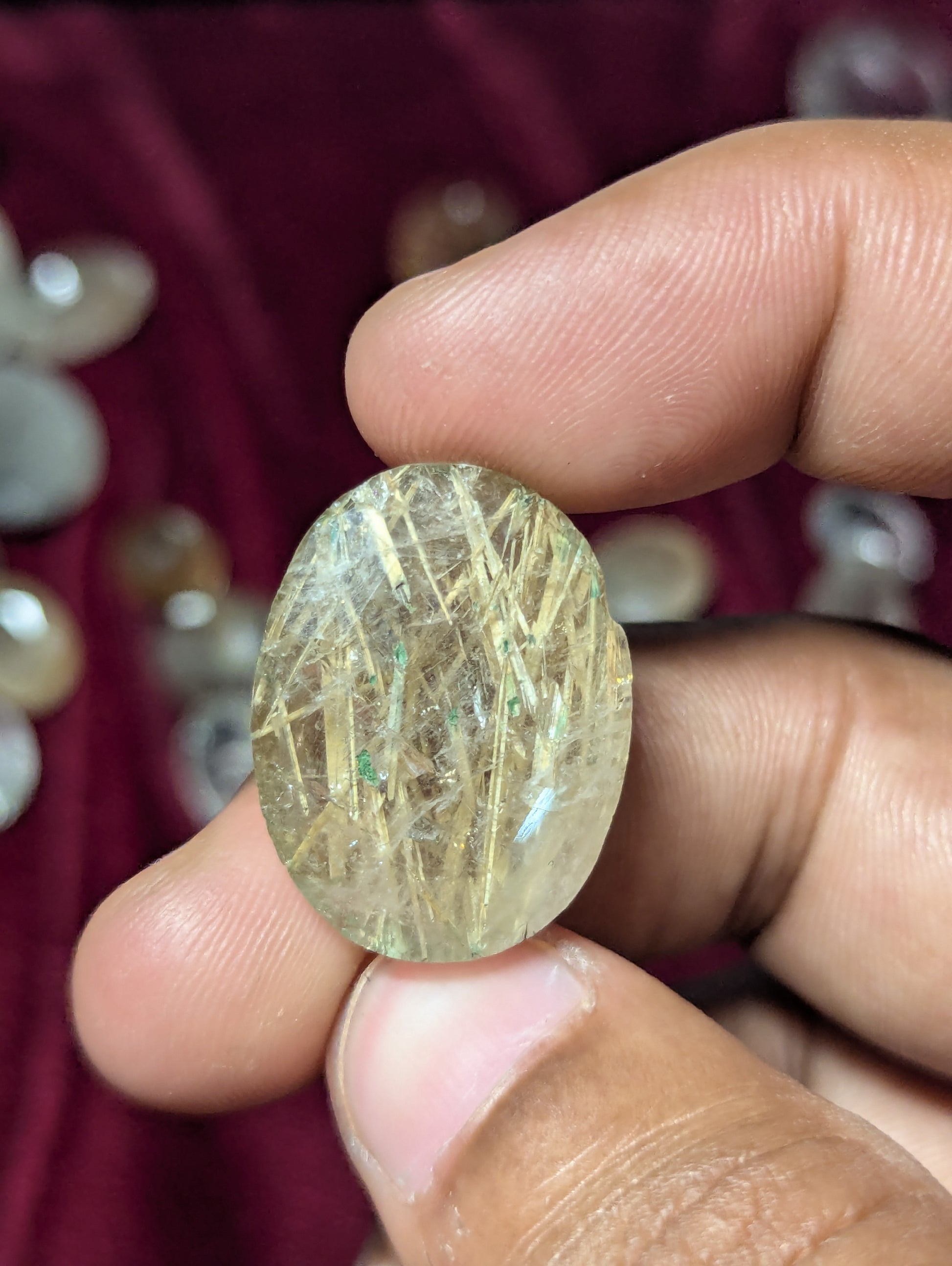 transparent quartz cabochon
