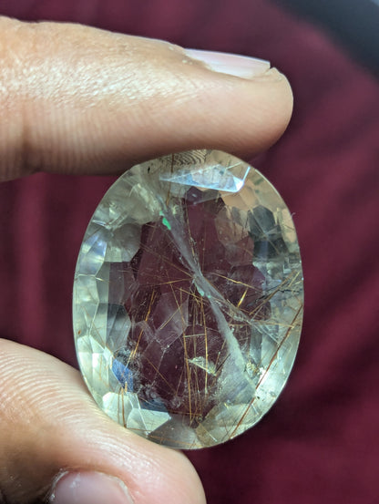 transparent quartz oval cabochon