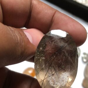 Rare rutile Quartz | 45x30mm Loose Gemstone