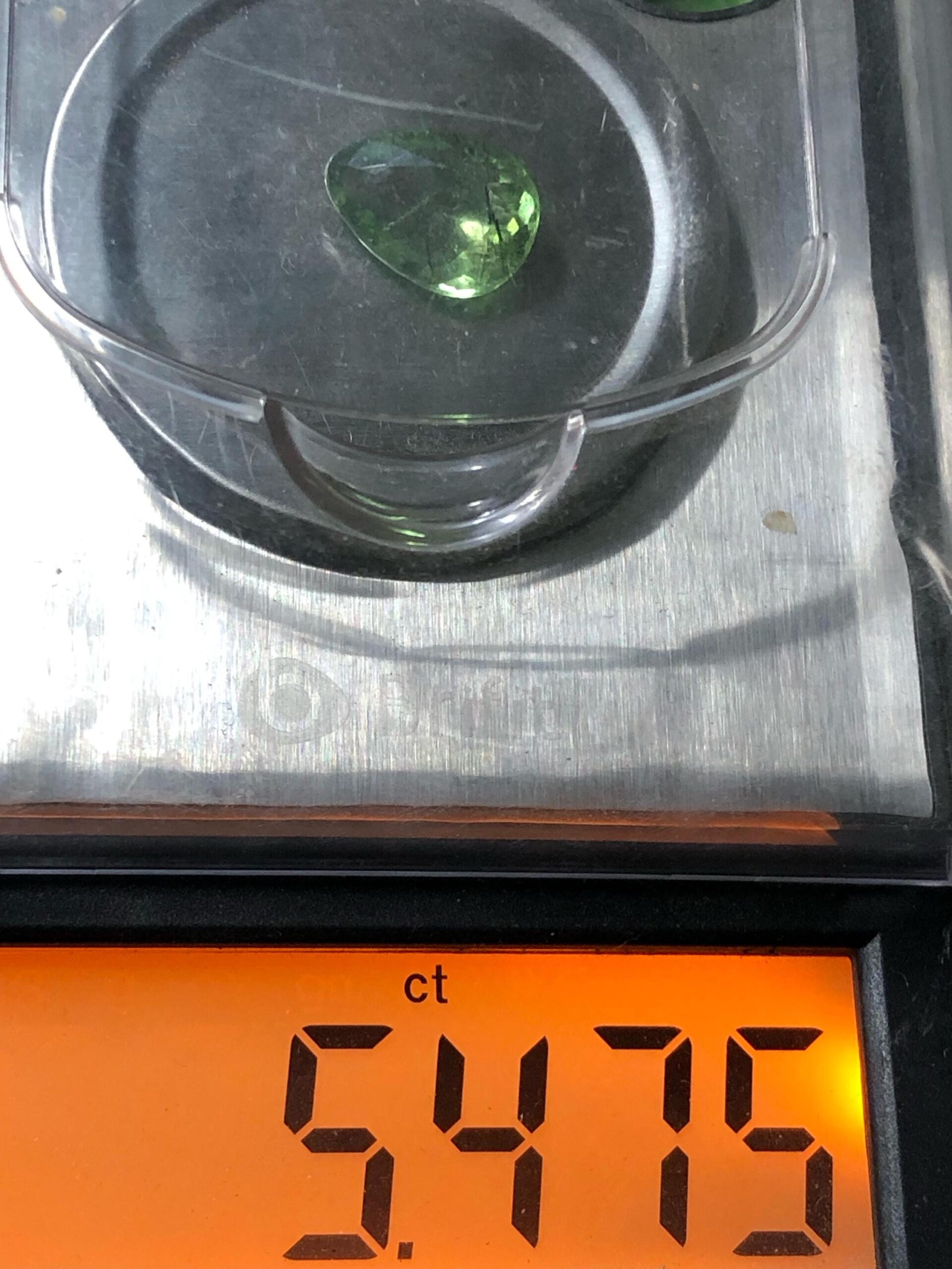Natural 5.47 Carat Green Peridot Gemstone | Teardrop Trillion Cut | Rutile Peridot - Image 4