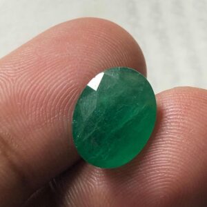 Natural Emerald Gemstone | 5.23 Carat Oval Cut | Deep Green Emerald