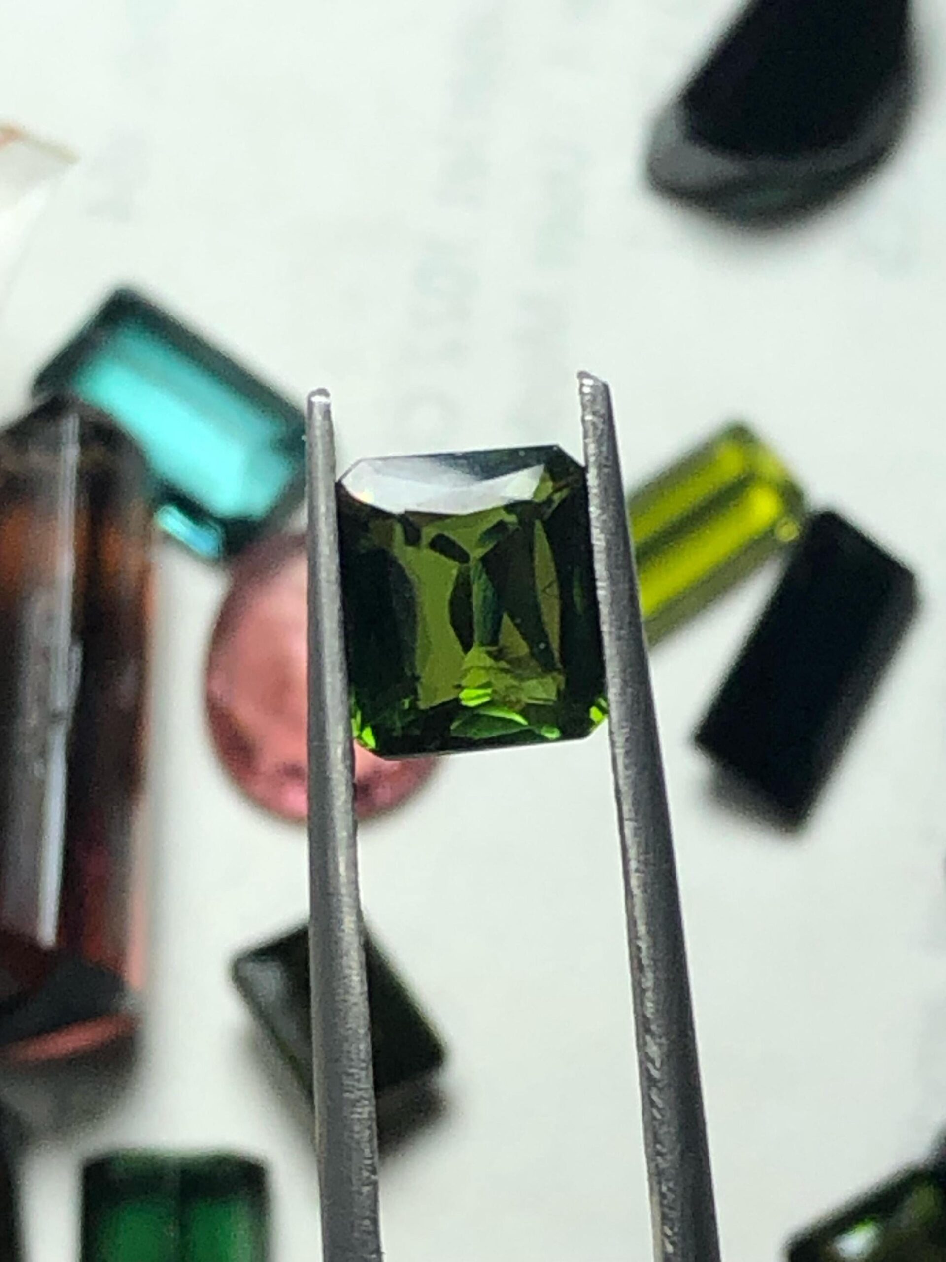 2.255 Carat Natural Green Tourmaline Gemstone | Square Cut Loose Tourmaline - Image 2