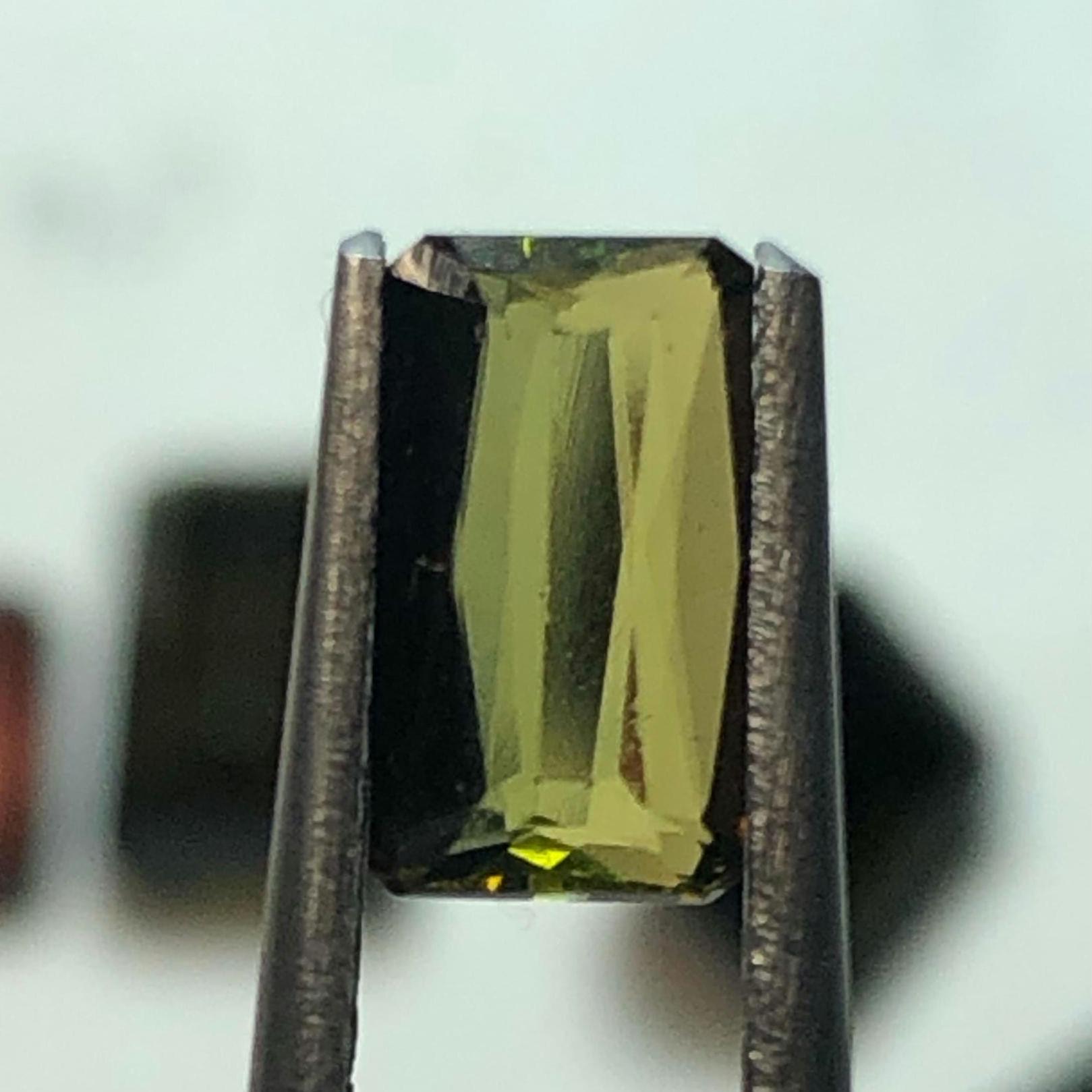 1.285 Carat Yellow-Green Tourmaline | Emerald Cut Natural Gemstone - Image 4