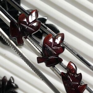 19.92 Carat Hand-Carved Red Tourmaline Leaves | Natural Tourmaline Gemstone | Pendant Cabochon