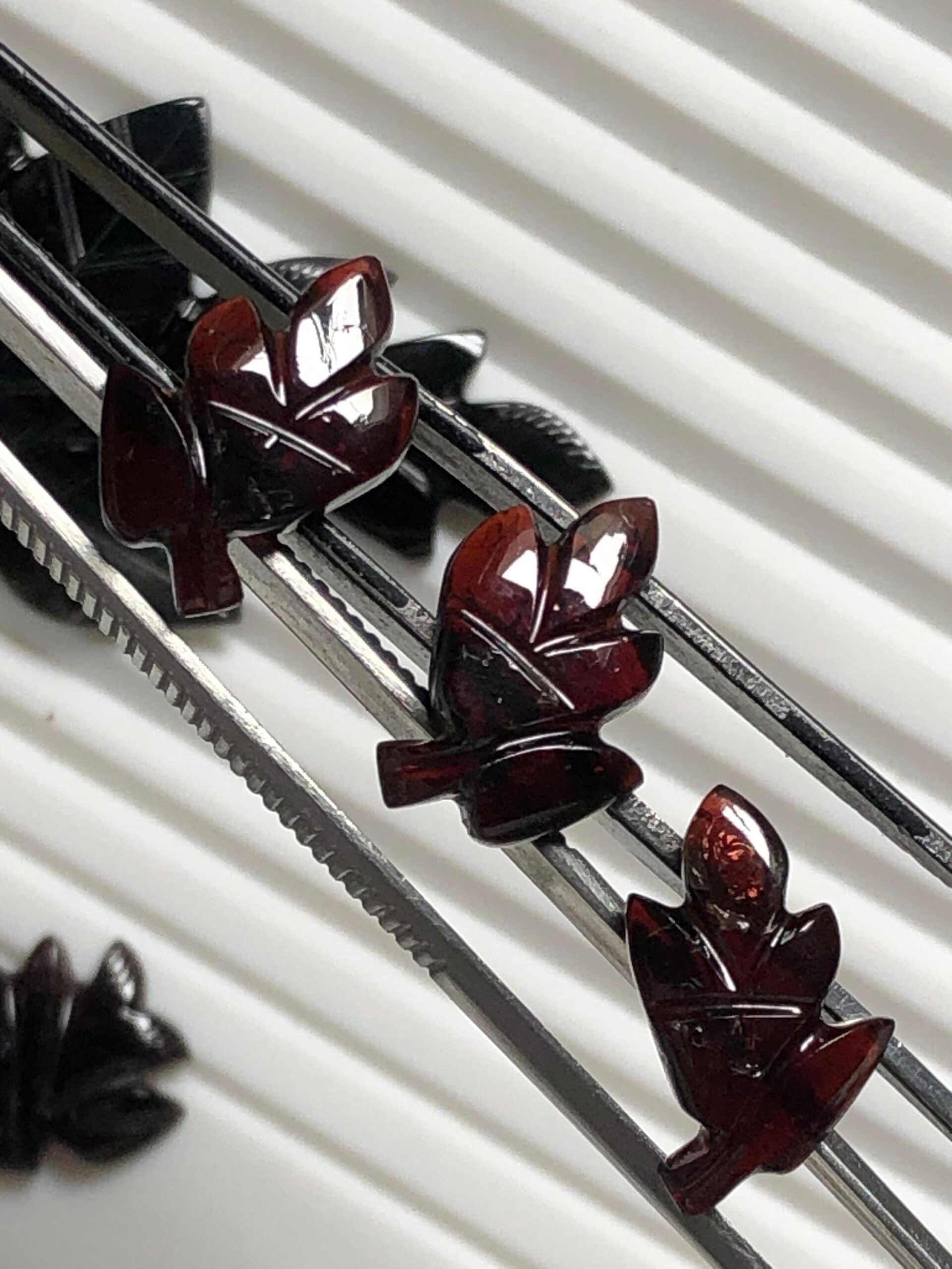 19.92 Carat Hand-Carved Red Tourmaline Leaves | Natural Tourmaline Gemstone | Pendant Cabochon