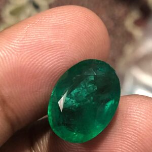 6.87 Carat Natural Zambian Emerald Oval Loose Green Gemstone