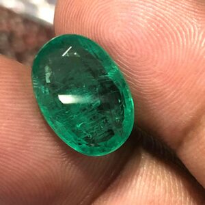 6.15 Carat Natural Emerald Oval Loose Green Gemstone for Fine Jewelry | Zambian Origin