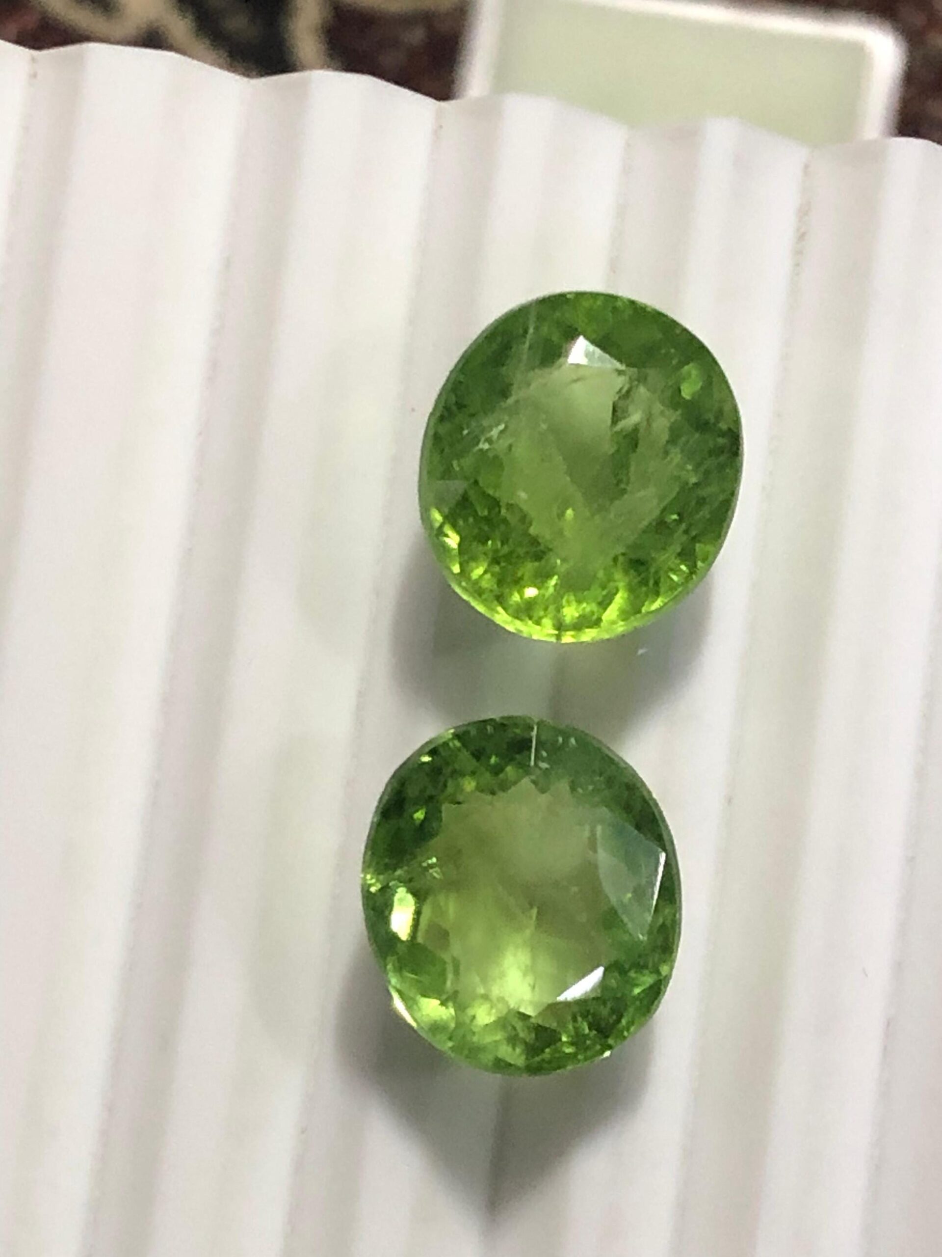 21.695 Carat Oval Cut Peridot Pair | Natural Green Gemstones | Loose Pair for Earrings - Image 4