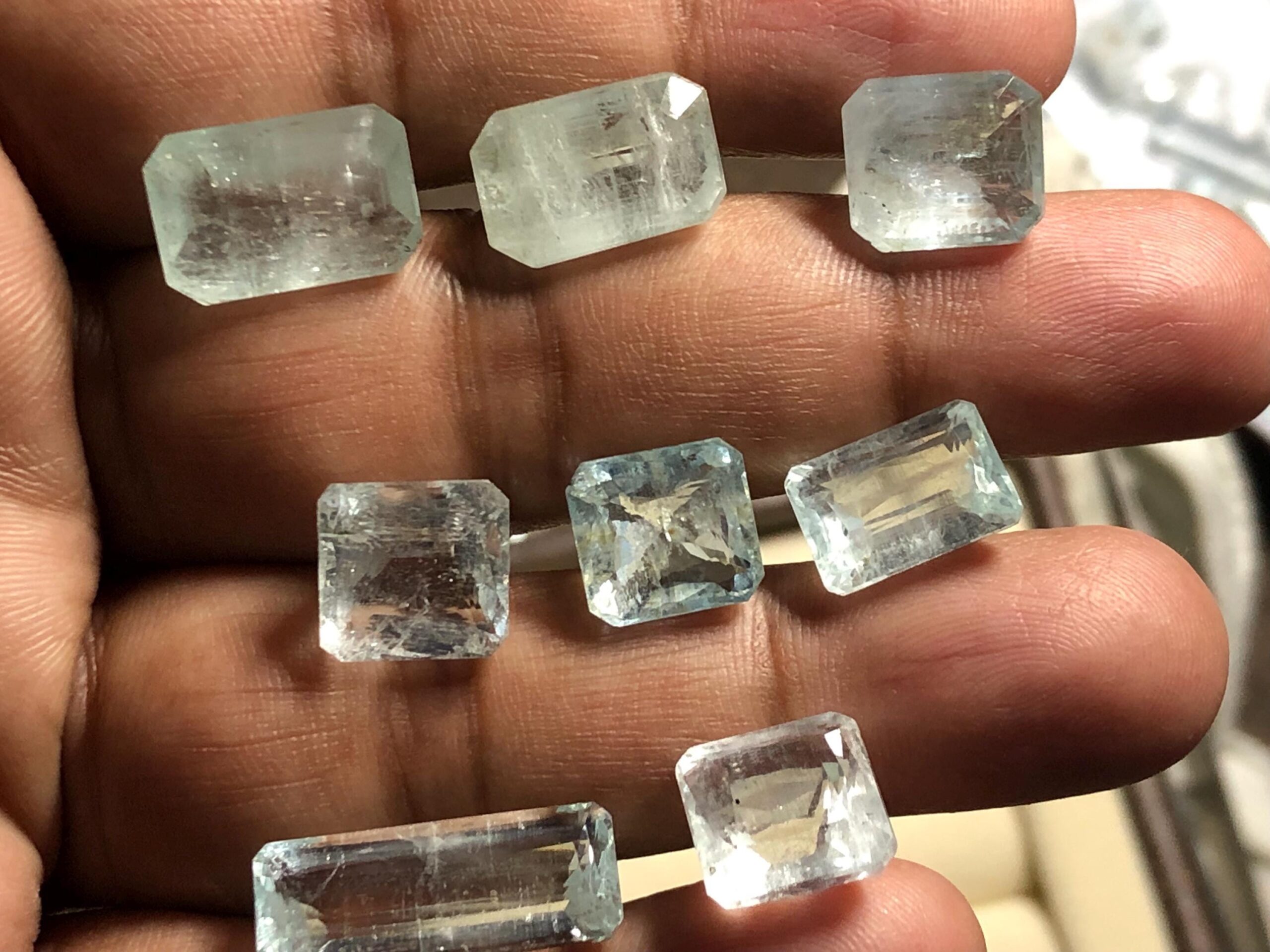Large Emerald Cut Aquamarine Gemstone | Light Blue Jewelry Stone - Image 8