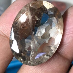 Natural Golden Rutilated Quartz Gemstone – 49.07 Ct | 30×22.8 mm | Premium Rutile Needles