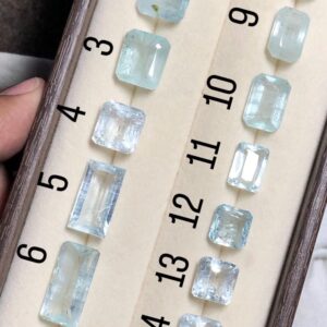 Large Emerald Cut Aquamarine Gemstone | Light Blue Jewelry Stone