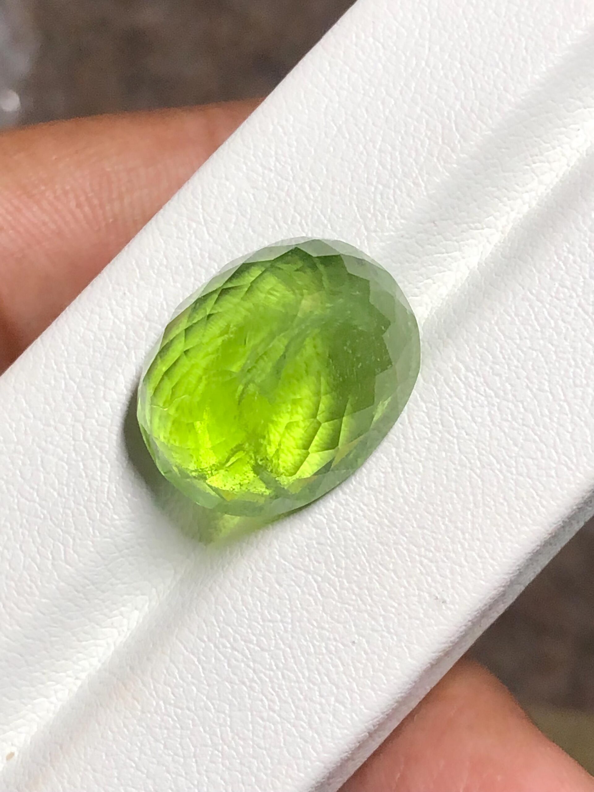 19.92 Carat Natural Peridot Loose Gemstone | Vibrant Green Cushion Cut Peridot for Jewelry Making | High-Quality Collector’s Stone - Image 2
