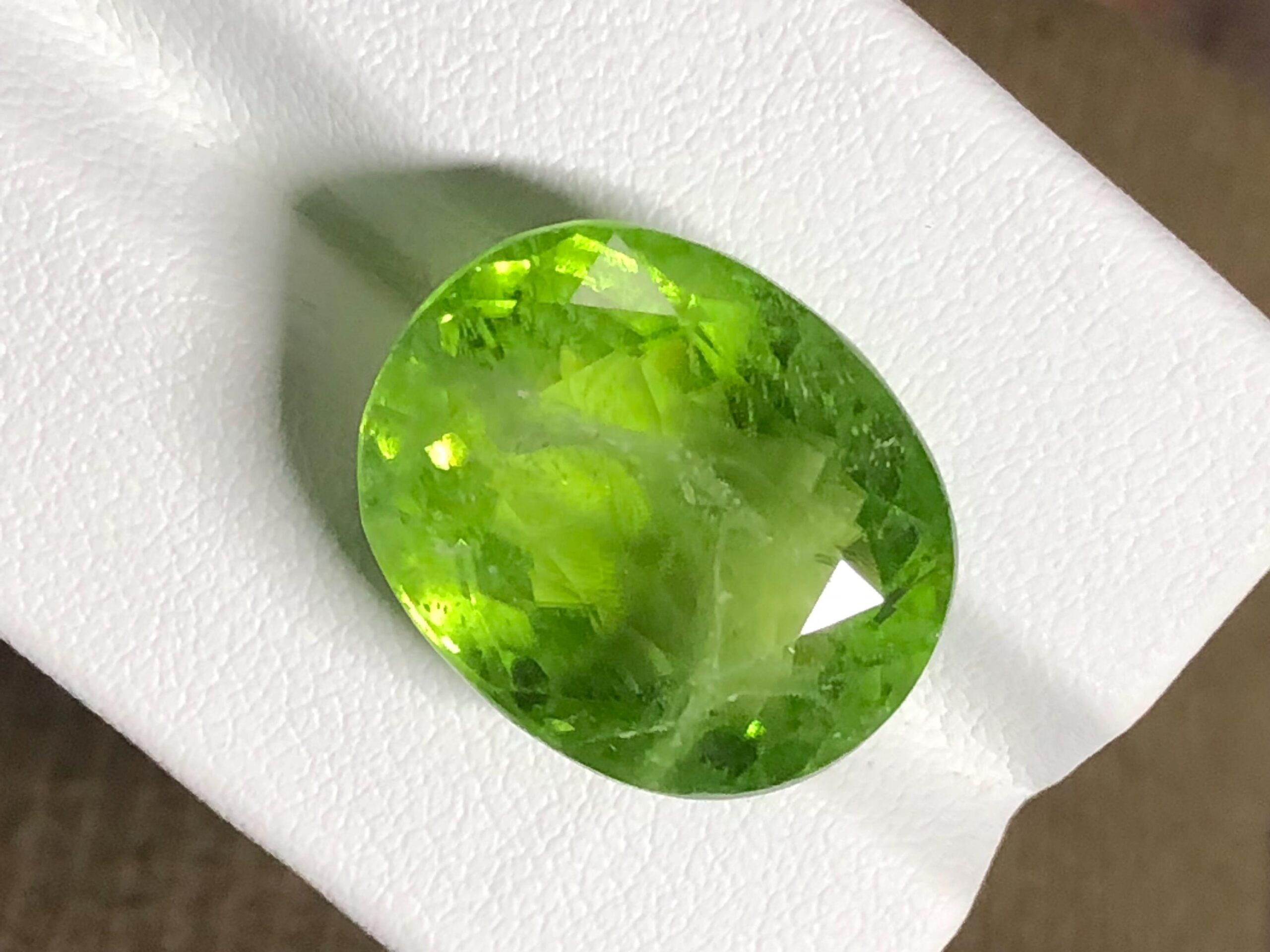 19.92 Carat Natural Peridot Loose Gemstone | Vibrant Green Cushion Cut Peridot for Jewelry Making | High-Quality Collector’s Stone - Image 6