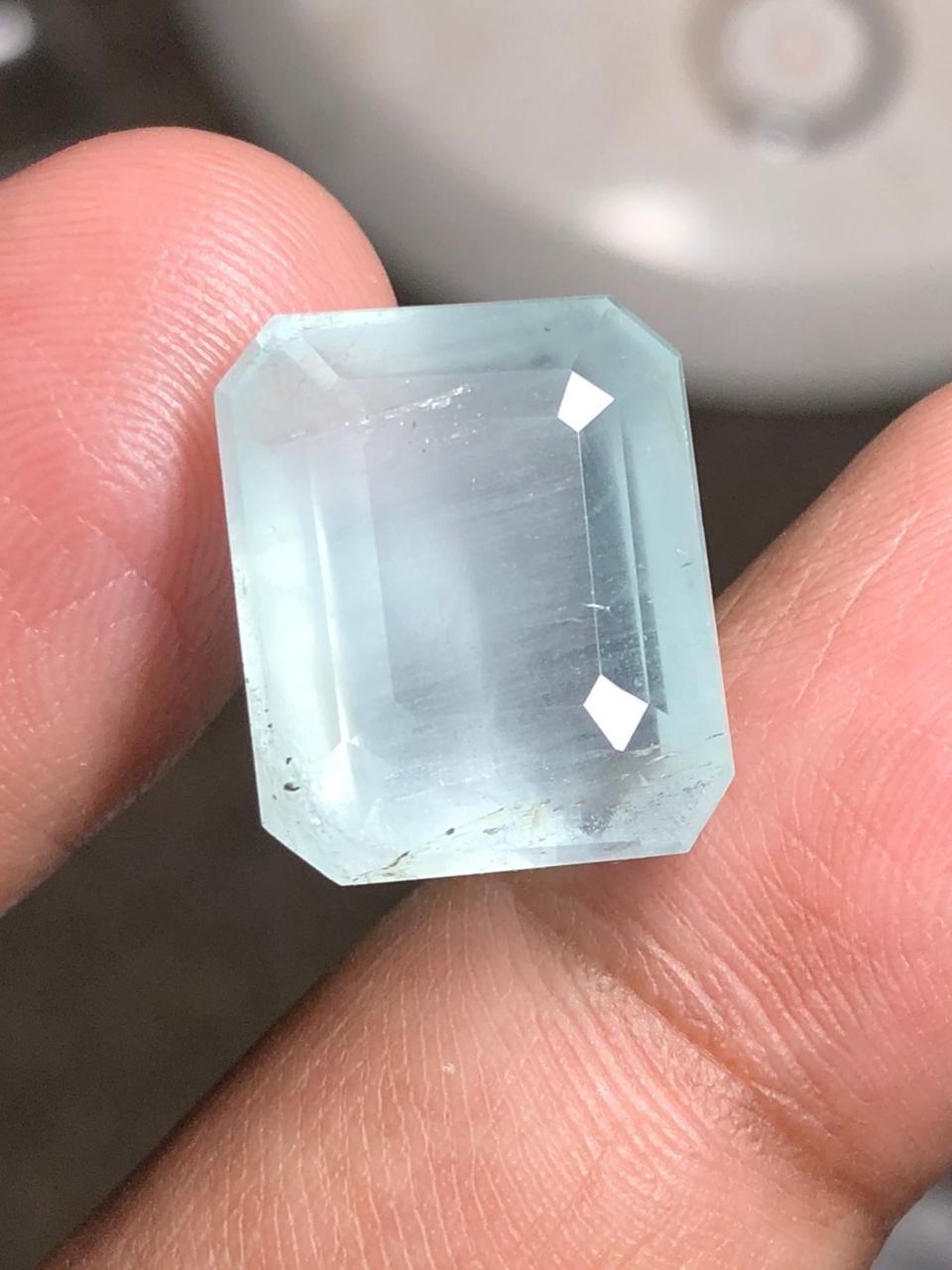 Milky Aquamarine Gemstone | 16.90 Carat Octagon, March Birthstone - Image 6